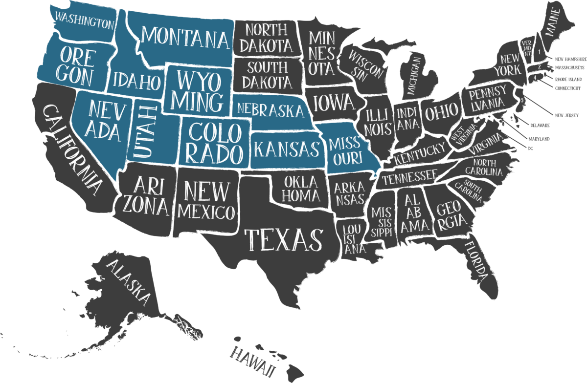 Western states map graphic with button labeled See Our Markets